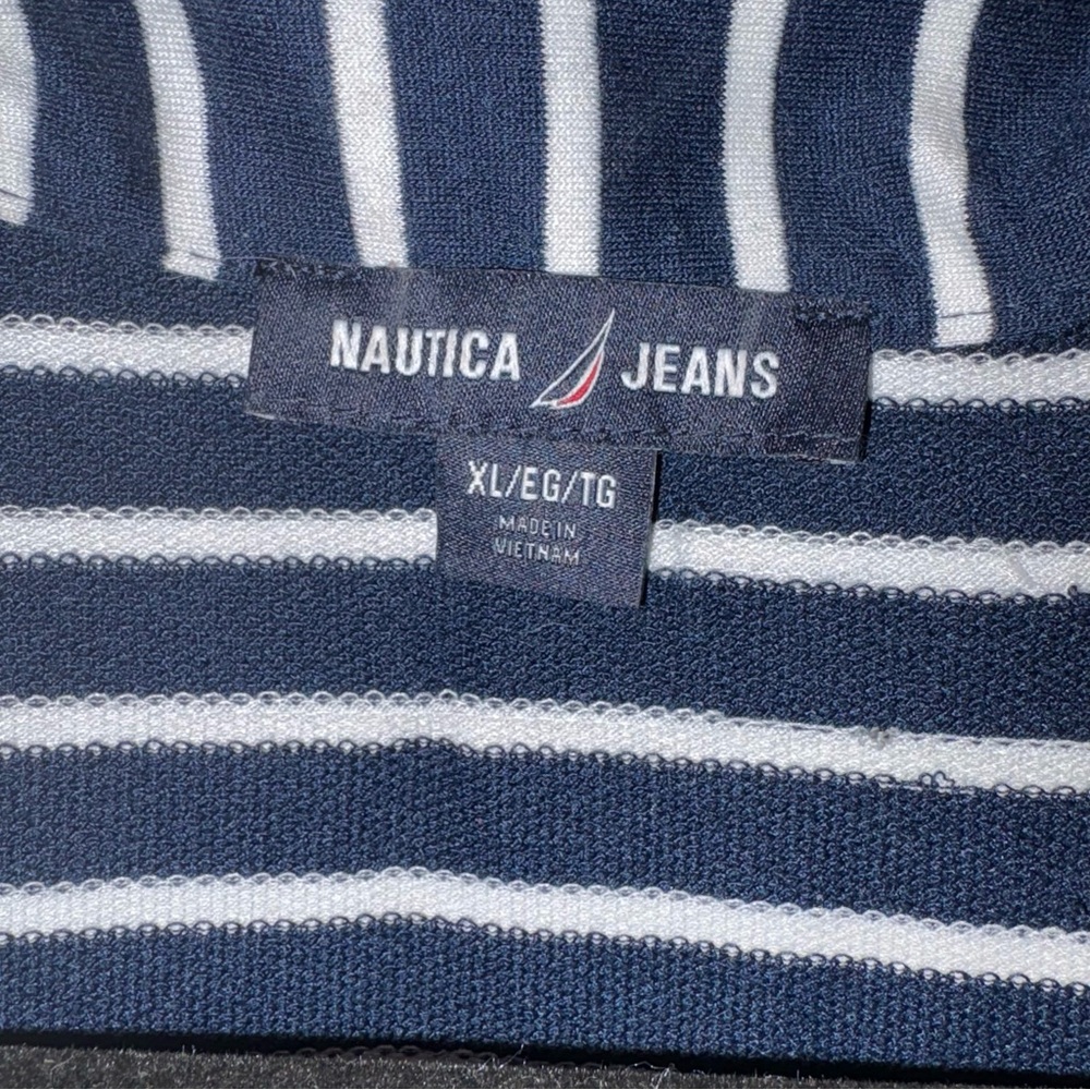 Nautica Jeans Navy and White Striped Dress - Picture 2 of 7
